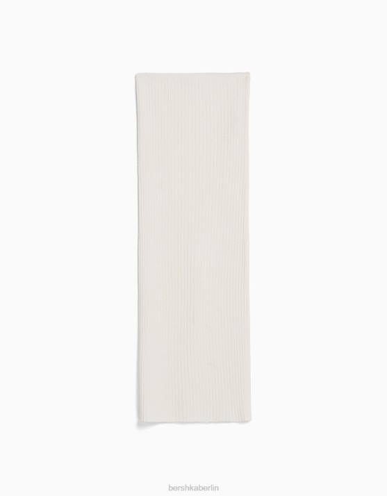 Creme Bershka Frauen Rustikaler Strick-Midirock H00J954