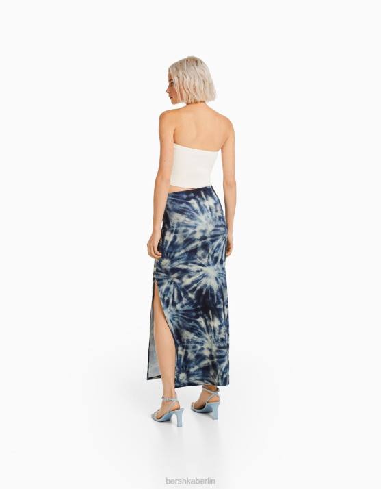 Dunkelblau Bershka Frauen langer Rock H00J1826