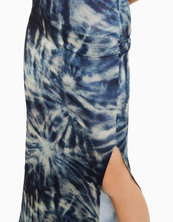 Dunkelblau Bershka Frauen langer Rock H00J1826