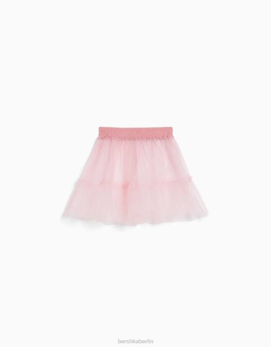 Rosa Bershka Frauen Ballerina-Minirock aus Tüll H00J1669