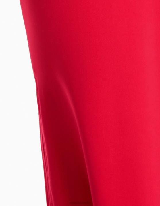 Rot Bershka Frauen langer Rock H00J1630