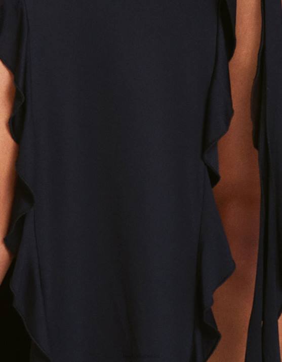 Schwarz Bershka Frauen Midirock mit Rüschen H00J1608