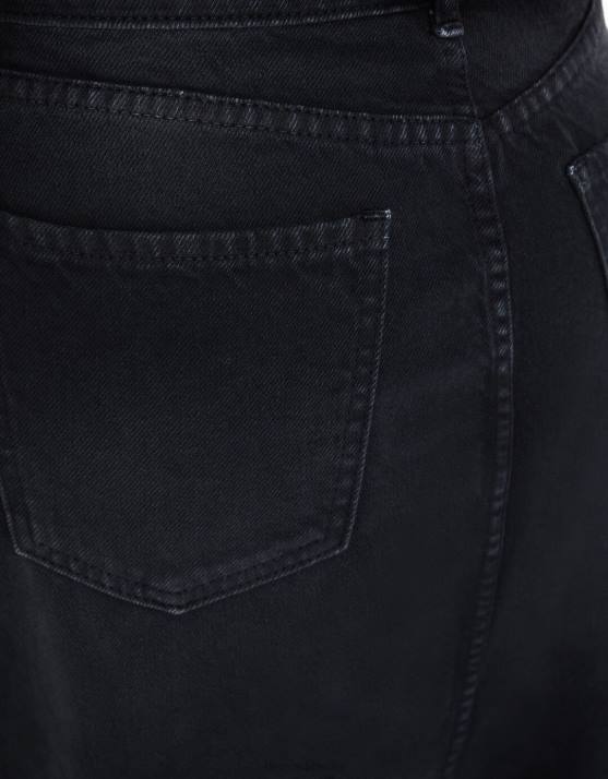 Schwarz Bershka Frauen langer Jeansrock H00J1663