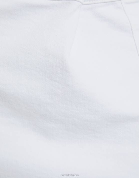 Weiss Bershka Frauen Bequemer Mini-Jeansrock H00J4036