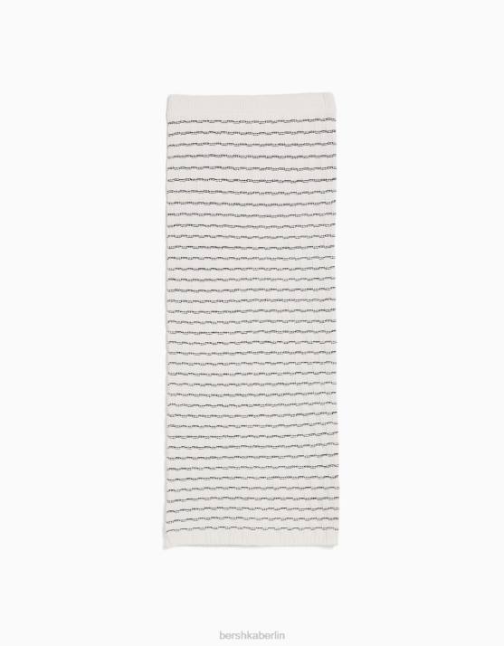 Weiss Bershka Frauen Strick-Midirock H00J987