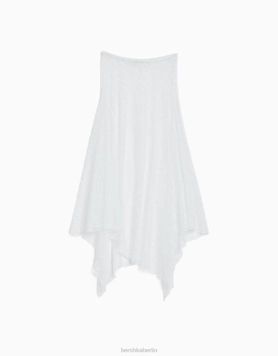 andere Bershka Frauen Asymmetrischer Midirock aus Spitze H00J1665