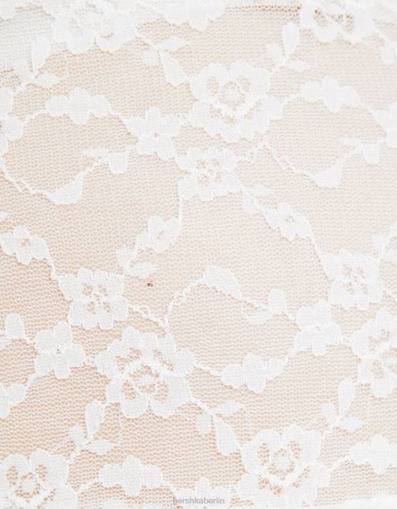 andere Bershka Frauen Asymmetrischer Midirock aus Spitze H00J1665