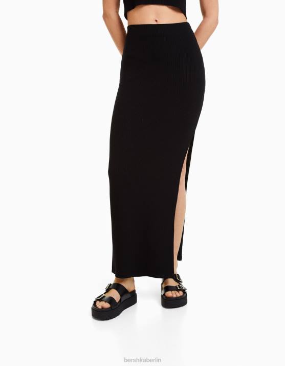 andere Bershka Frauen Gerippter Midirock H00J1631