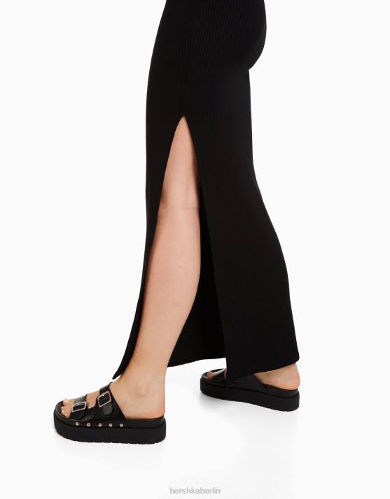 andere Bershka Frauen Gerippter Midirock H00J1631