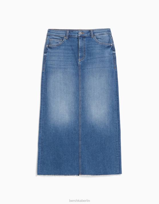 blau verwaschen Bershka Frauen Relax-Fit-Jeans-Langrock H00J1615