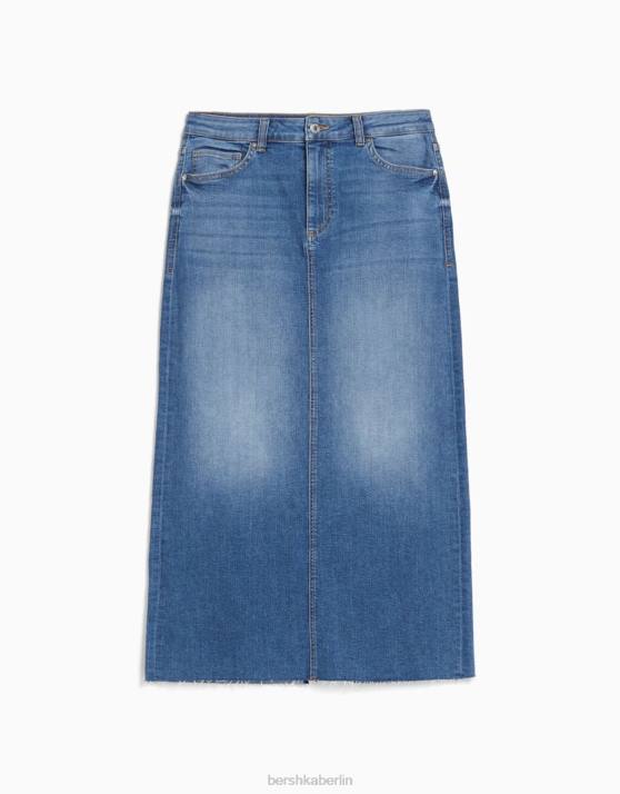blau verwaschen Bershka Frauen Relax-Fit-Jeans-Langrock H00J1952
