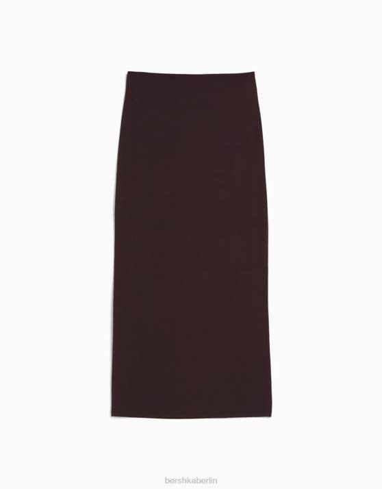 braun Bershka Frauen langer Rock H00J2029