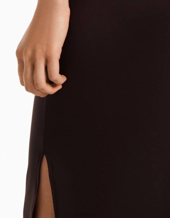 braun Bershka Frauen langer Rock H00J2029