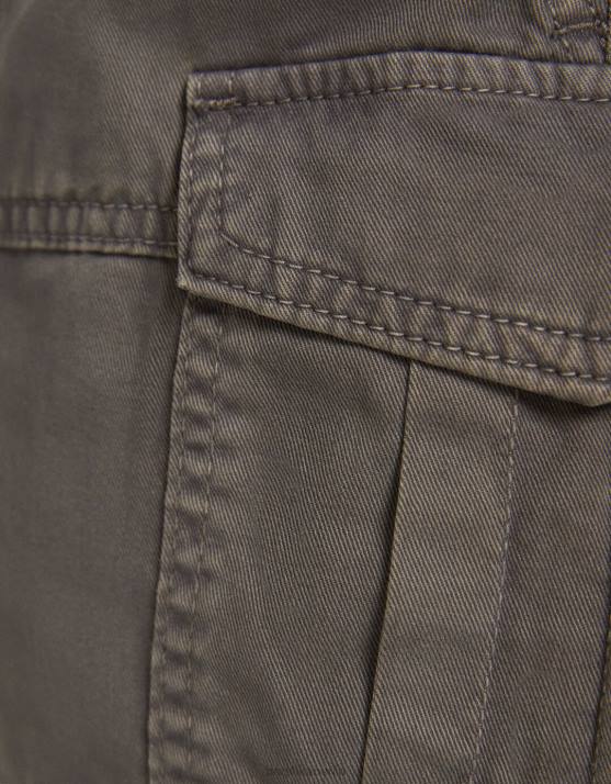 dunkelgrau Bershka Frauen Cargo-Minirock aus Baumwolle H00J4049