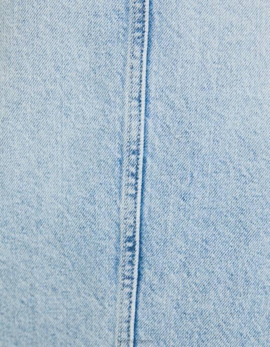 hellblau Bershka Frauen langer Jeansrock H00J1988