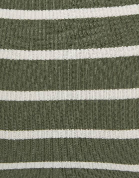 khaki Bershka Frauen gestreifter Midirock H00J1623