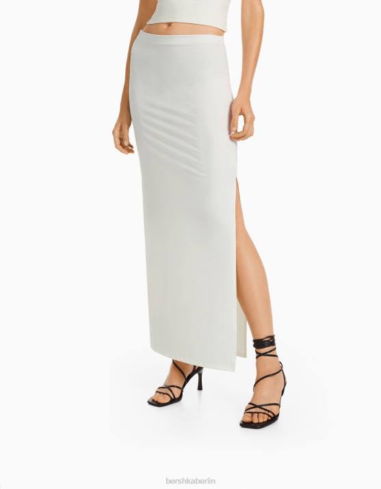 nicht-gerade weiss Bershka Frauen langer Rock H00J1614