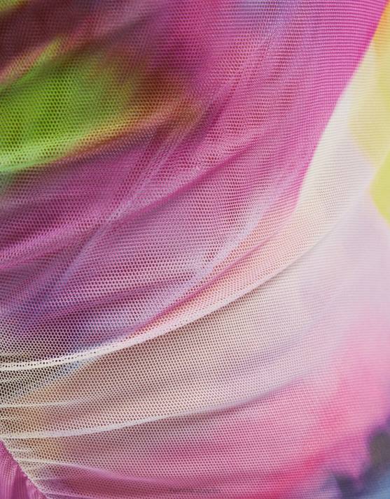 orange Bershka Frauen Midirock mit Mesh-Print H00J1636