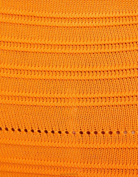 orange Bershka Frauen Offener Midirock aus Strick H00J1883