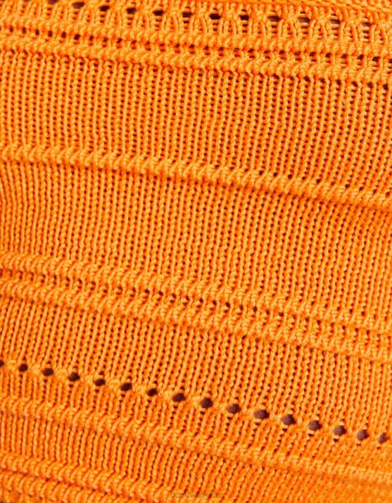 orange Bershka Frauen Offener Midirock aus Strick H00J976