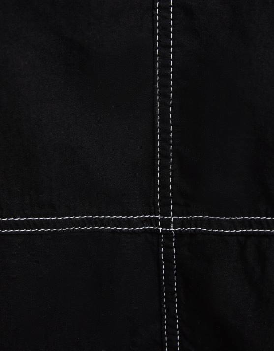 Schwarz Bershka Frauen Fallschirm-Jeans-Midirock H00J1379