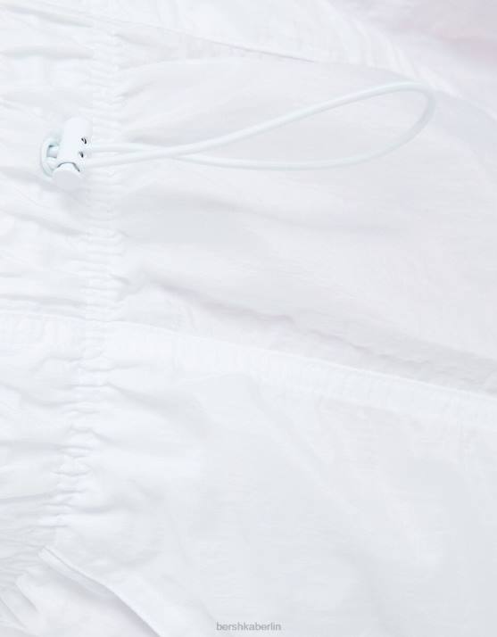 Weiss Bershka Frauen Nylon-Fallschirmhose H00J1332