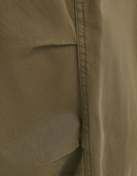 khaki Bershka Frauen Locker sitzende Fallschirm-Jogginghose H00J1397