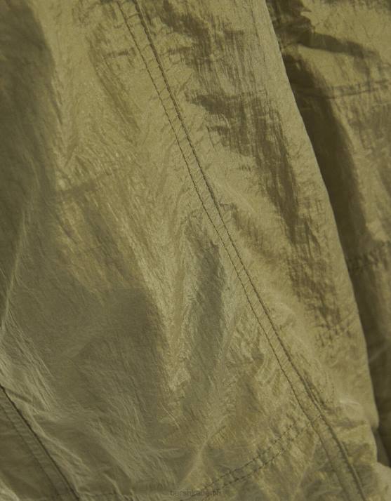 khaki Bershka Frauen Nylon-Fallschirmhose H00J1387