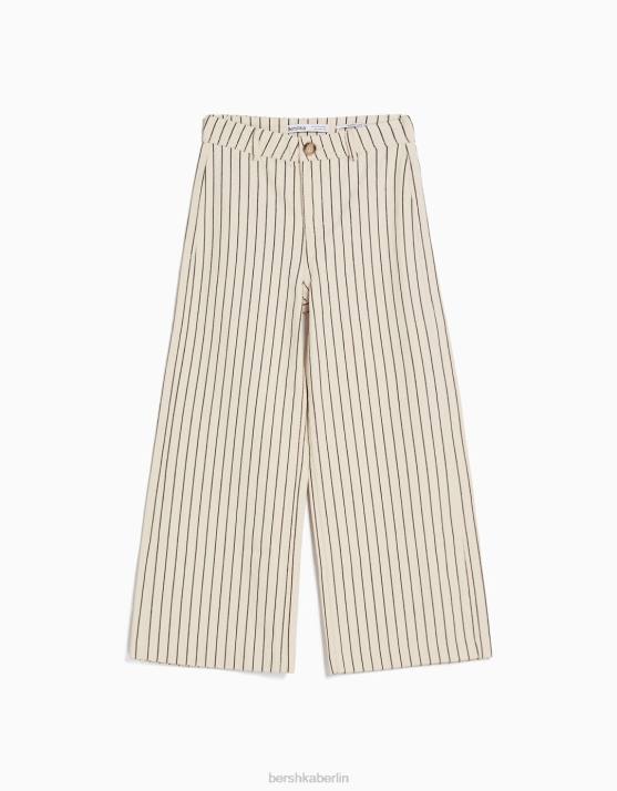 Creme Bershka Frauen Culottes aus Baumwolle H00J1476