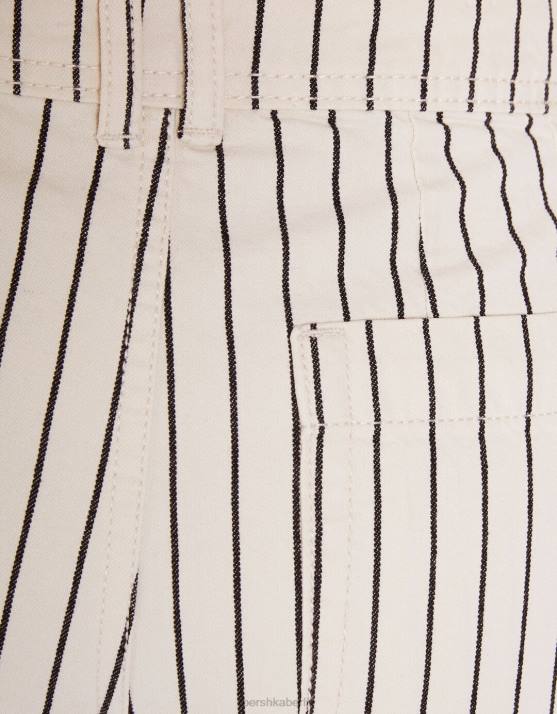 Creme Bershka Frauen Culottes aus Baumwolle H00J1476