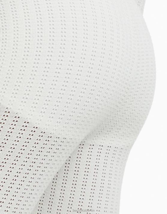 Creme Bershka Frauen Offen gestrickte Schlaghose H00J1467