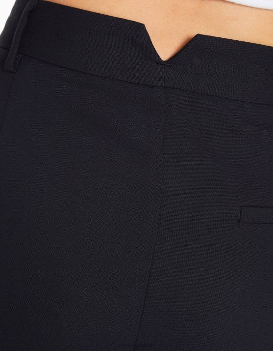 Dunkelblau Bershka Frauen Taillierte Hose im Dad-Fit H00J1433