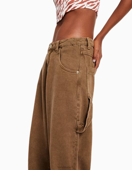 Kamel Bershka Frauen Ballon-Zimmermannshose H00J1889