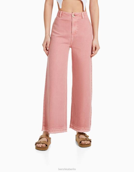 Rosa Bershka Frauen Culottes aus Baumwolle H00J1439