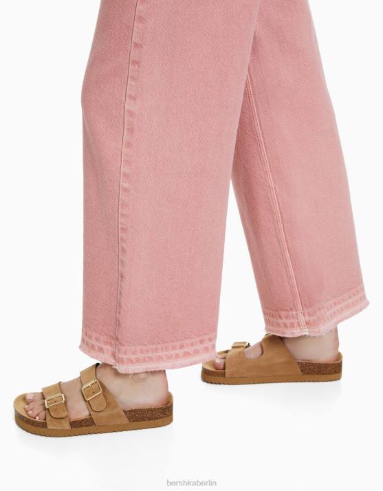 Rosa Bershka Frauen Culottes aus Baumwolle H00J1439