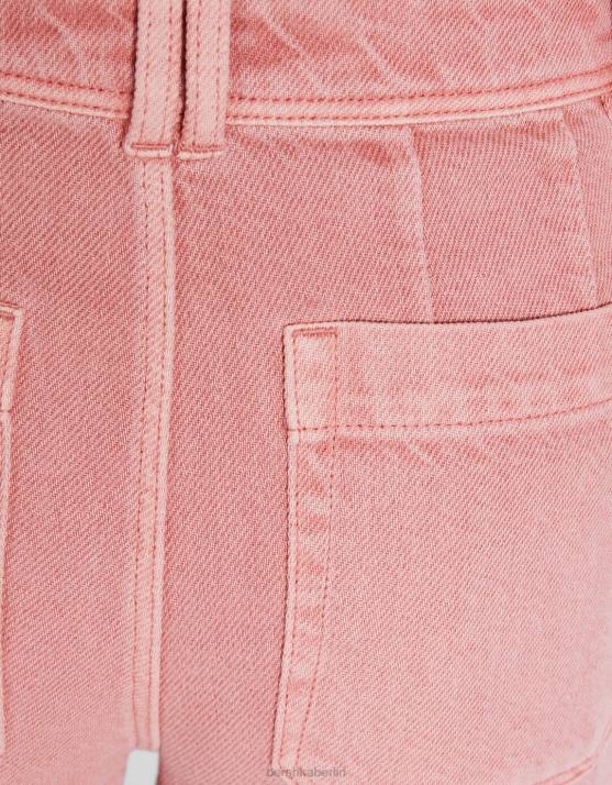 Rosa Bershka Frauen Culottes aus Baumwolle H00J1439