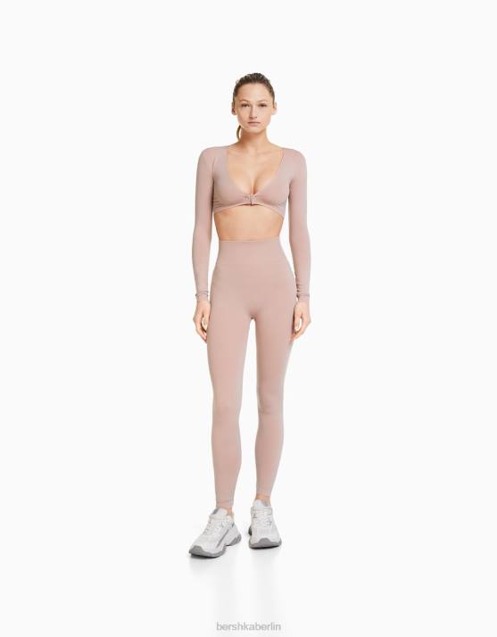 Rosa Bershka Frauen Nahtlose Push-up-Leggings H00J1459