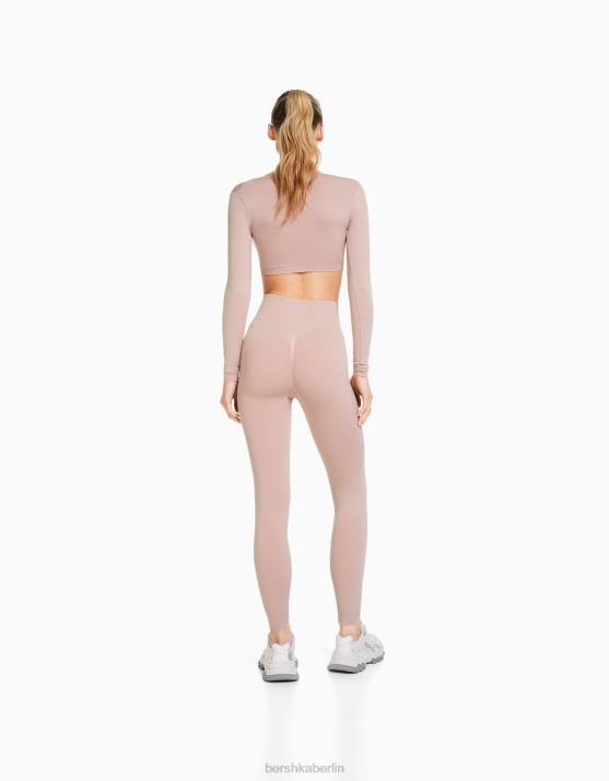 Rosa Bershka Frauen Nahtlose Push-up-Leggings H00J1459