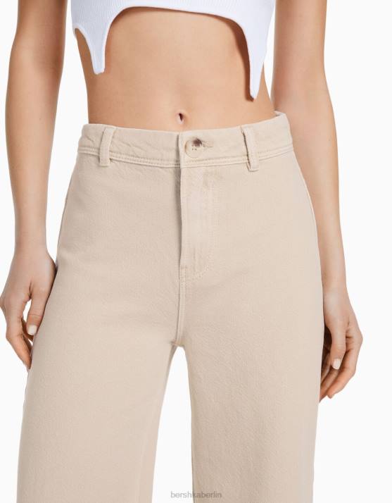 Sand Bershka Frauen Culottes aus Baumwolle H00J1438