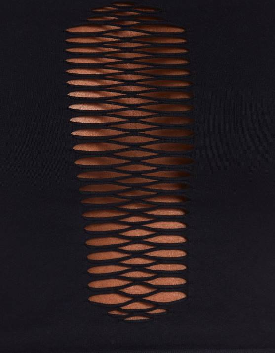 Schwarz Bershka Frauen Nahtlose Leggings mit Cut-Outs H00J1465