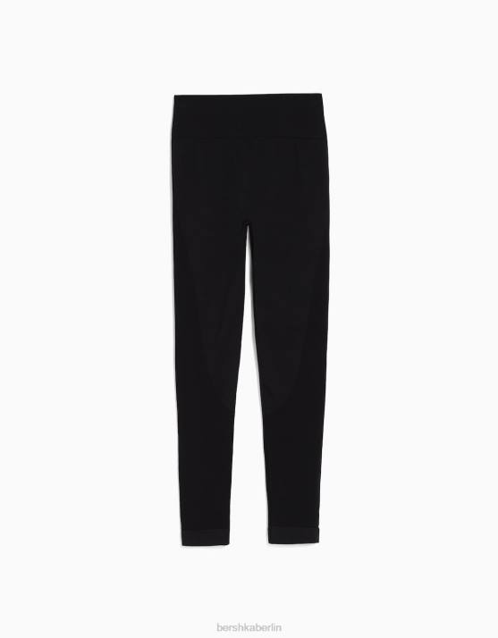 Schwarz Bershka Frauen Nahtlose Push-up-Leggings H00J1458
