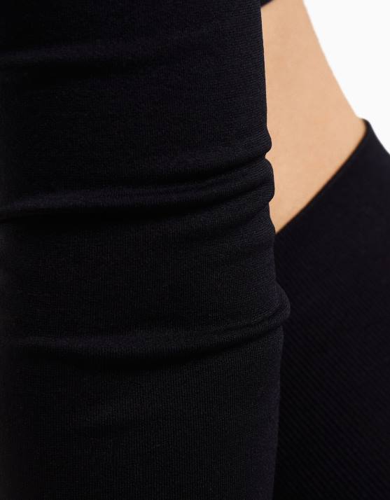 Schwarz Bershka Frauen Nahtlose Push-up-Leggings H00J1458