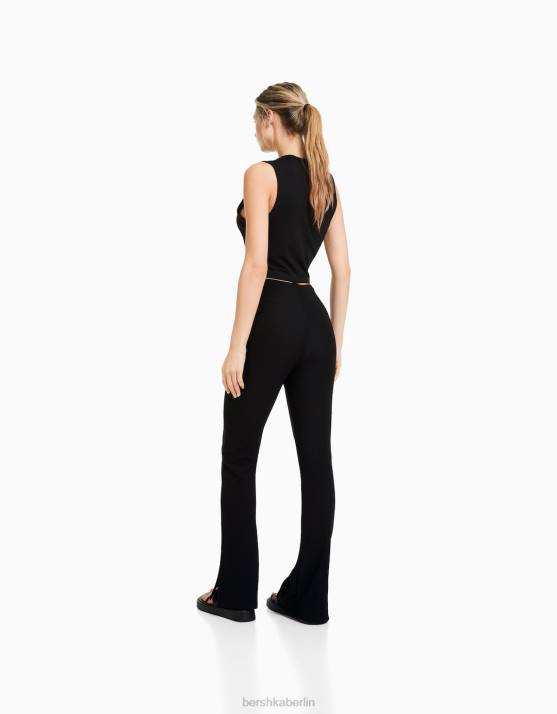 Schwarz Bershka Frauen ausgestellte Ottoman-Hose H00J1480