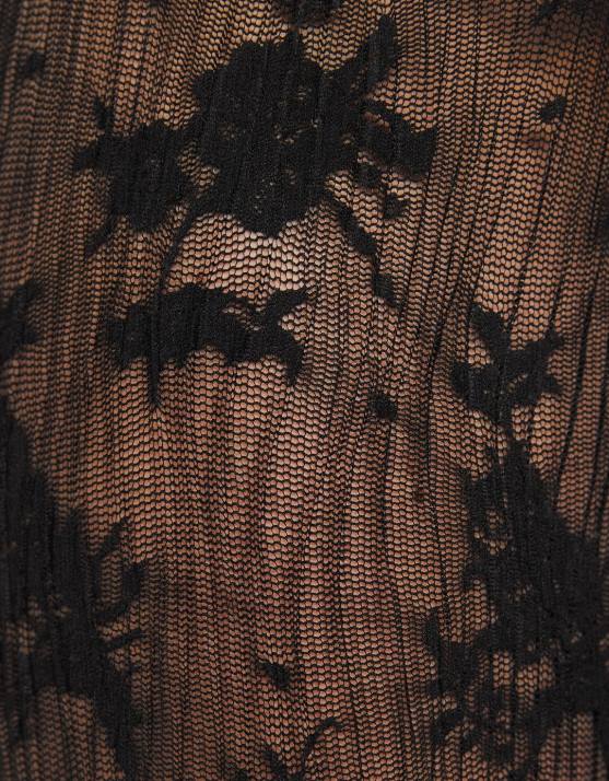 Schwarz Bershka Frauen ausgestellte Spitzenhose H00J1470