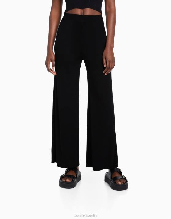 Schwarz Bershka Frauen fließende Culottes H00J1421