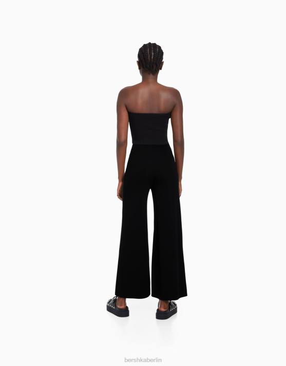 Schwarz Bershka Frauen fließende Culottes H00J1421