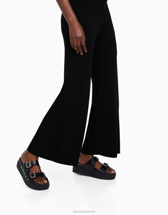 Schwarz Bershka Frauen fließende Culottes H00J1421