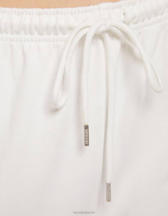 Weiss Bershka Frauen Jogginghose mit Taschen H00J1482