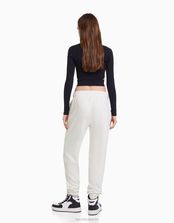 Weiss Bershka Frauen bedruckte Jogginghose H00J1479