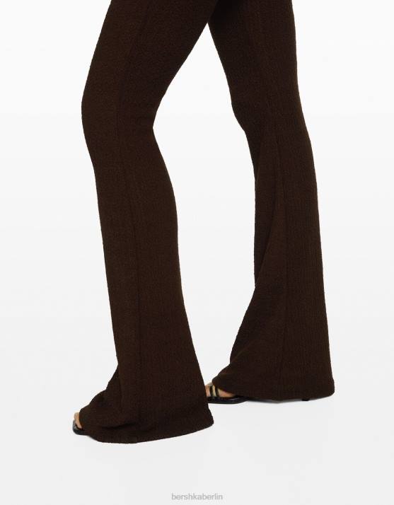braun Bershka Frauen Strukturierte Schlaghose H00J1444